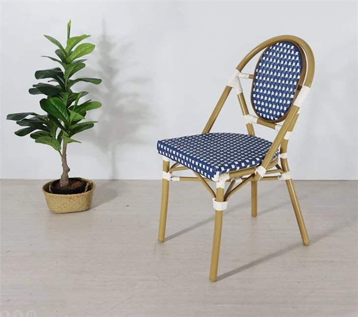 antique old blue aluminum metal lawn outdoor chairs(3)