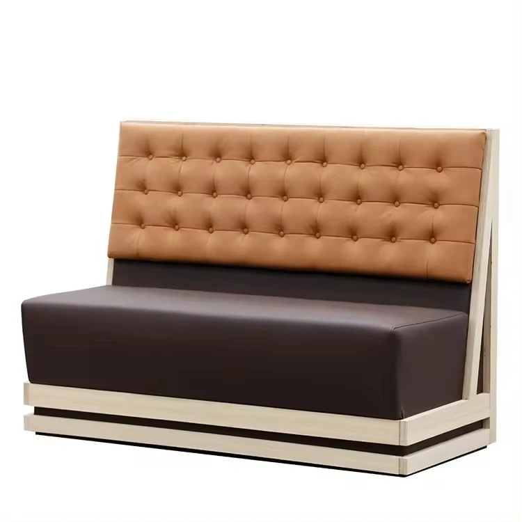 fast food restaurant upholstered two seater  dining booth (5)