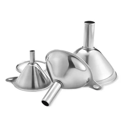 Mini Stainless Hlau Funnels 3pcs Teeb Rau Chav Ua Noj